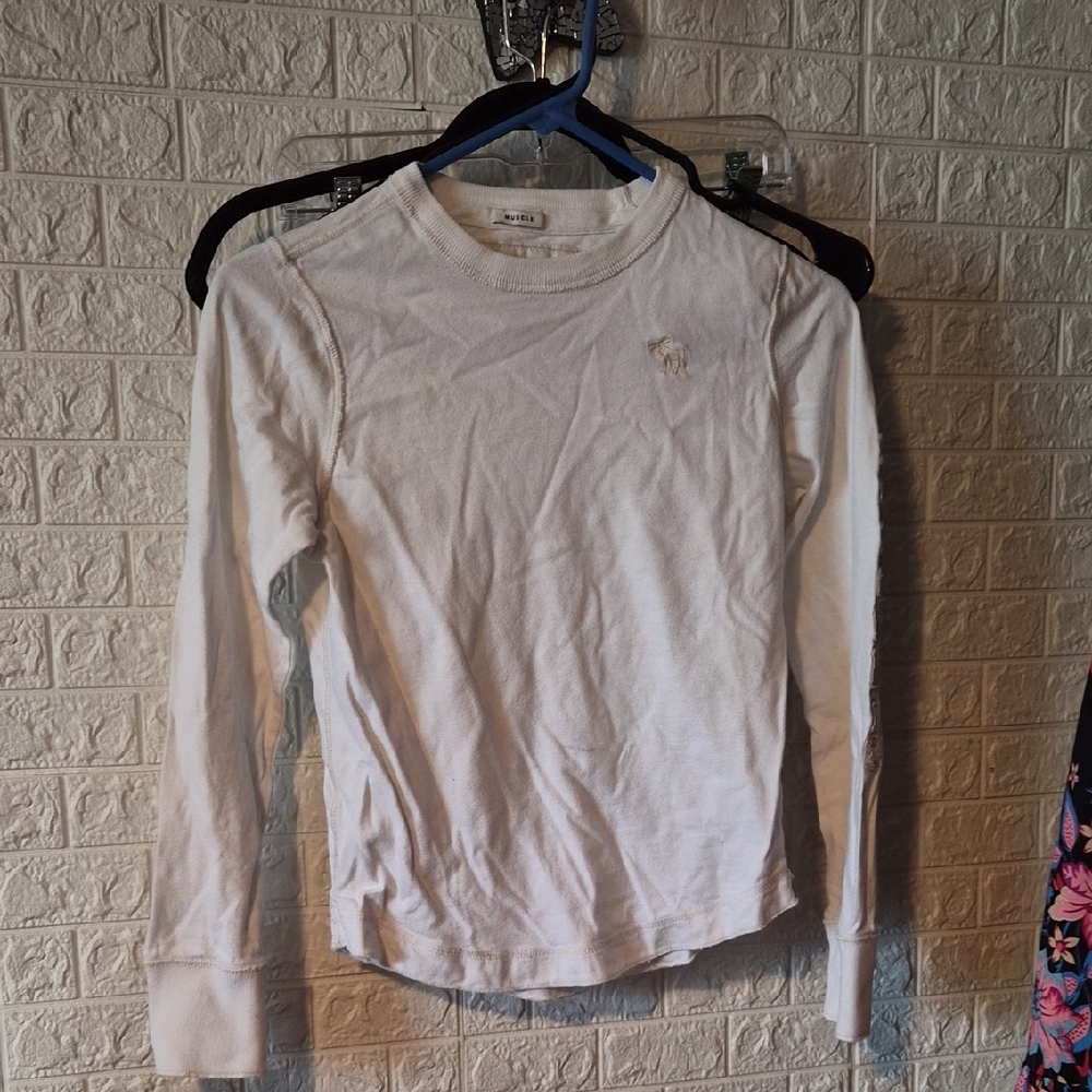 Abercrombie White Long Sleeve Shirt
